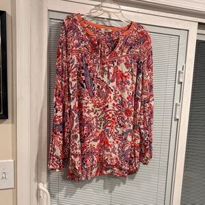 Fat Face Red and Blue Paisley Blouse